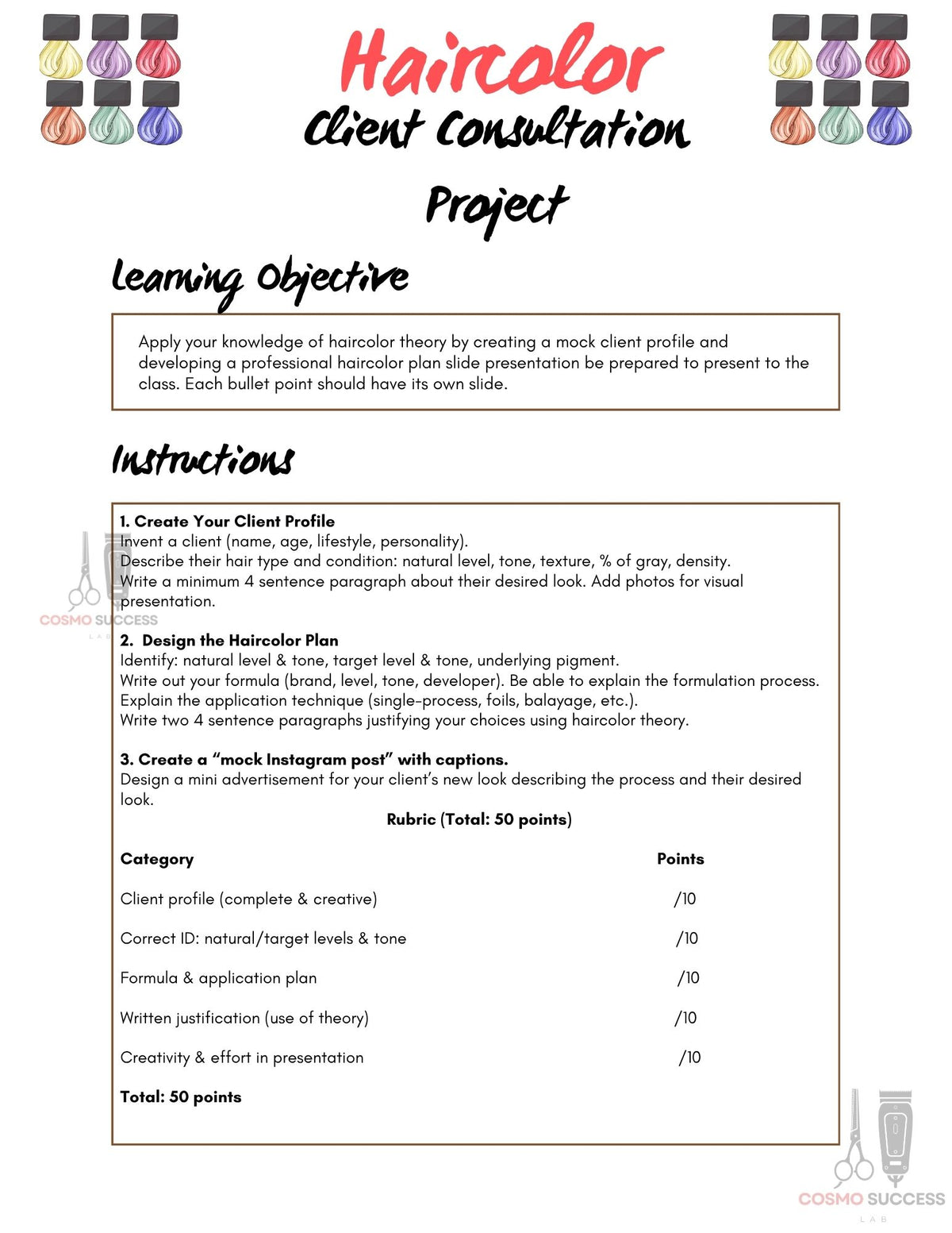 Haircolor Client Consultation Project